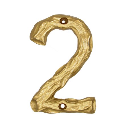 Buck Snort Distinctive Decorative Hardware Log House Number Two Lux Gold DM10002-2150